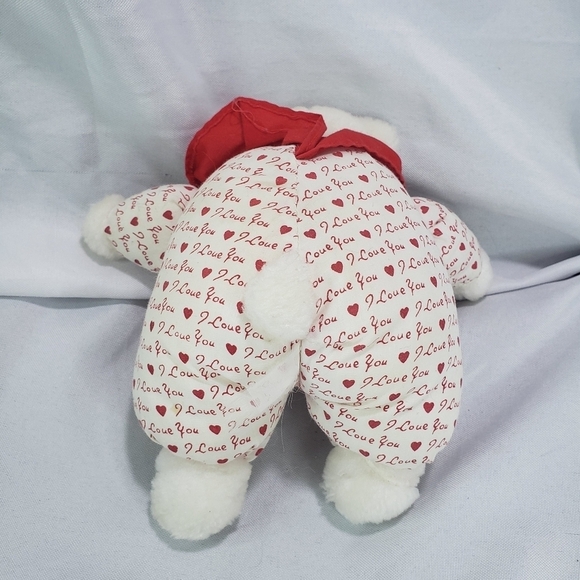 Vintage I Love You White Red Teddy Bear Plush Stuffed Toy 7 Inch Star Shape - Picture 4 of 6